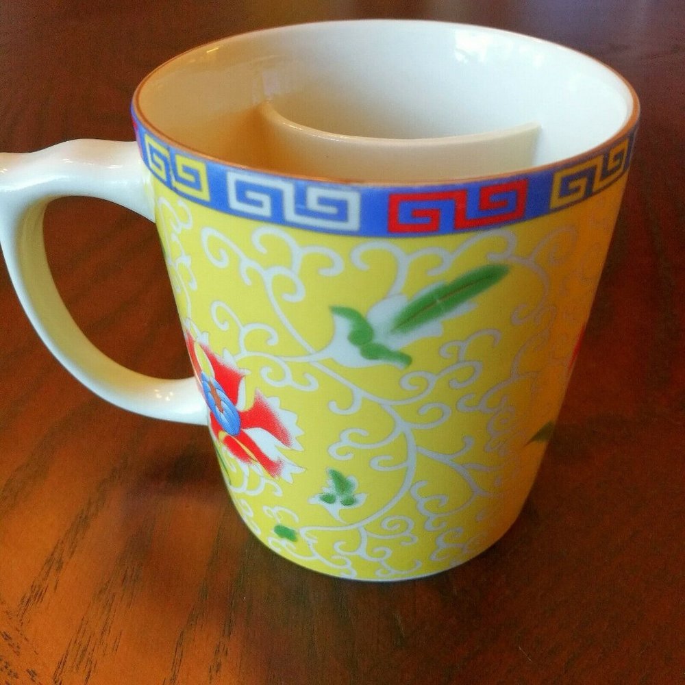 Asian Chinese Porcelain Yellow Tea Coffee Mug Cup